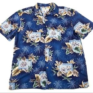 Hawaiian Floral Casual Button Down Mens Short Sleeve Shirt by Island Shores,XL